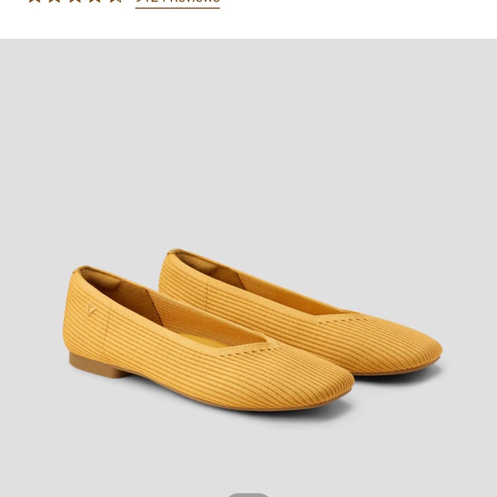 Yellow Ballet Flats with Textured Design